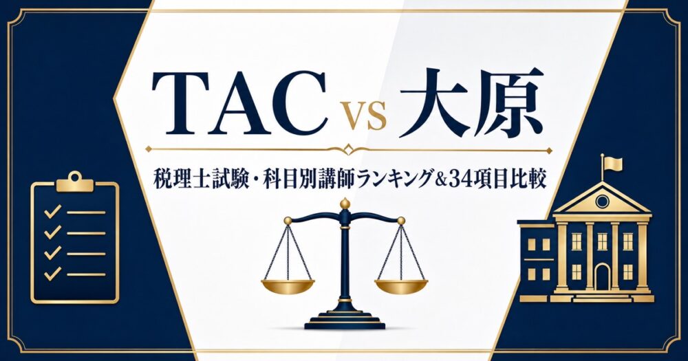 TACと大原の税理士講座を科目別講師ランキングと34項目で比較