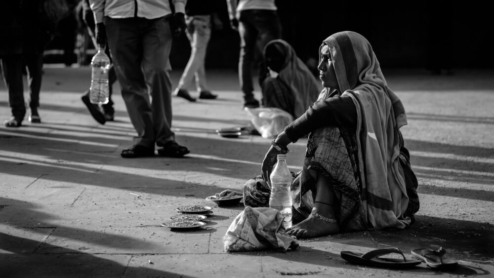 ストリートの乞食