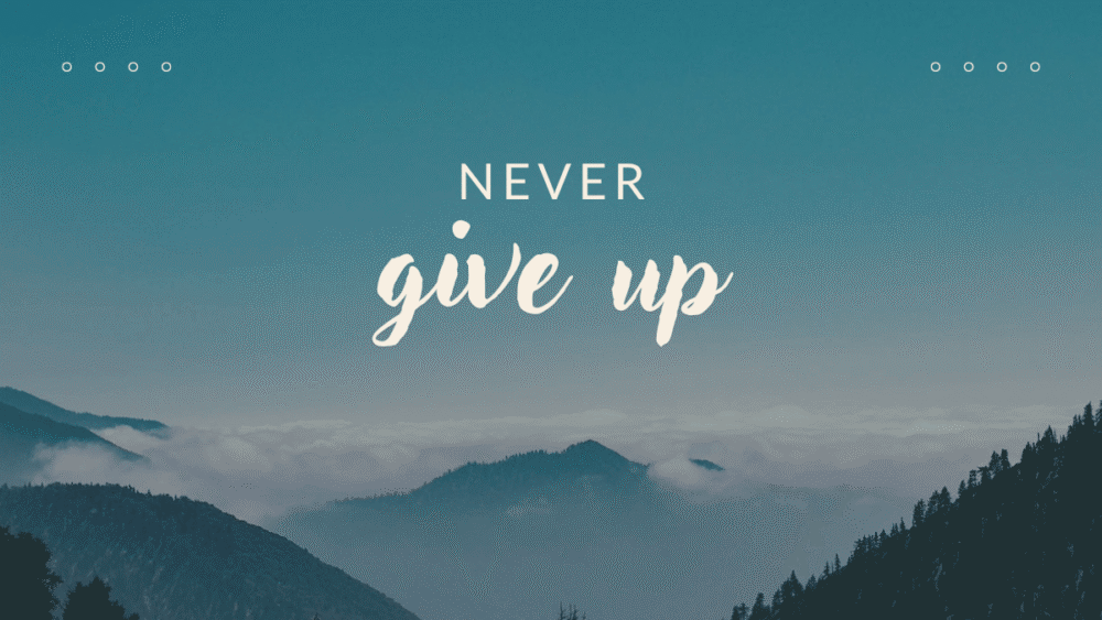 NEVER GIVE UP